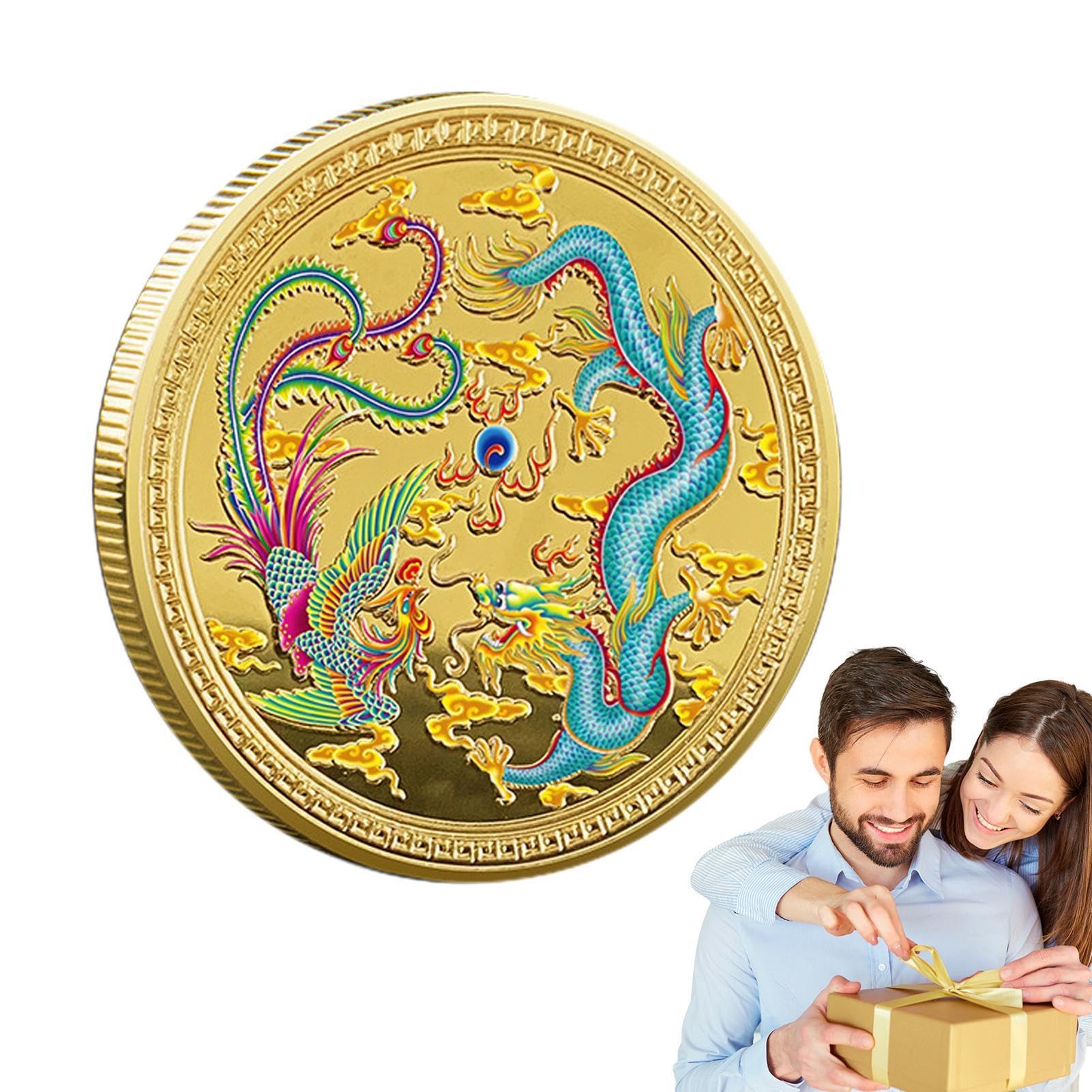 金鍍金鳳凰龍図